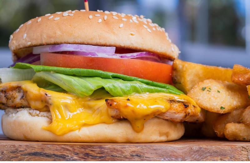Chicken sandwich with fries at Sami's Marco Island