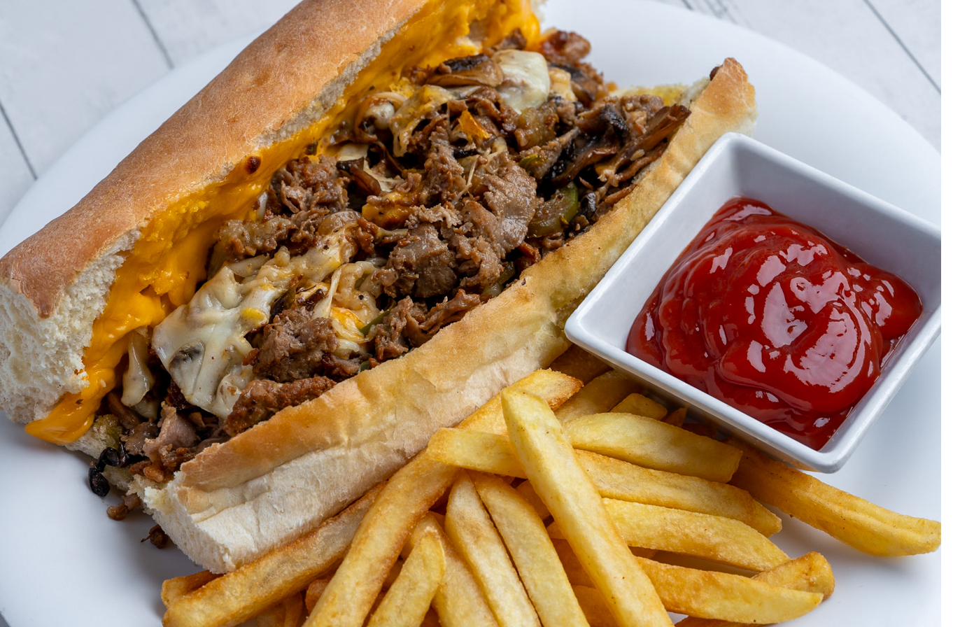Philly cheesesteak with fries